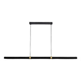 Calibo Aquila 2000mm Timber Tubular LED Linear Pendant with Brass Finish Collar | Black Ash with Black - Dubbo Lighting Centre
