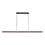 Calibo Aquila 2000mm Timber Tubular LED Linear Pendant with Brass Finish Collar | Walnut with Black  - Dubbo Lighting Centre