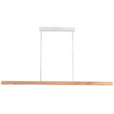 Calibo Avocent 1500mm Slim Timber Triangular Edge LED Linear Pendant | Ash with White - Dubbo Lighting Centre