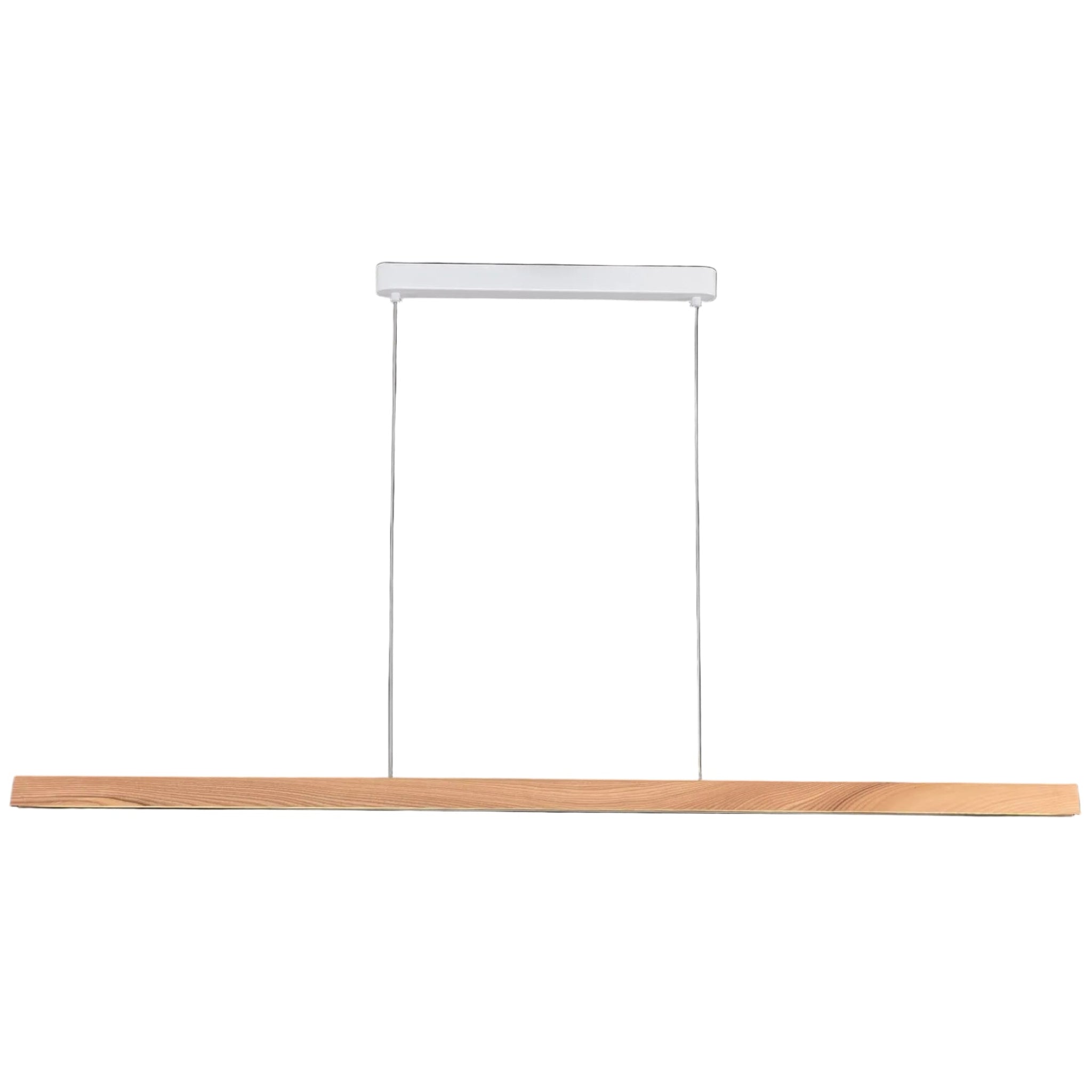 Calibo Avocent 1500mm Slim Timber Triangular Edge LED Linear Pendant | Ash with White - Dubbo Lighting Centre