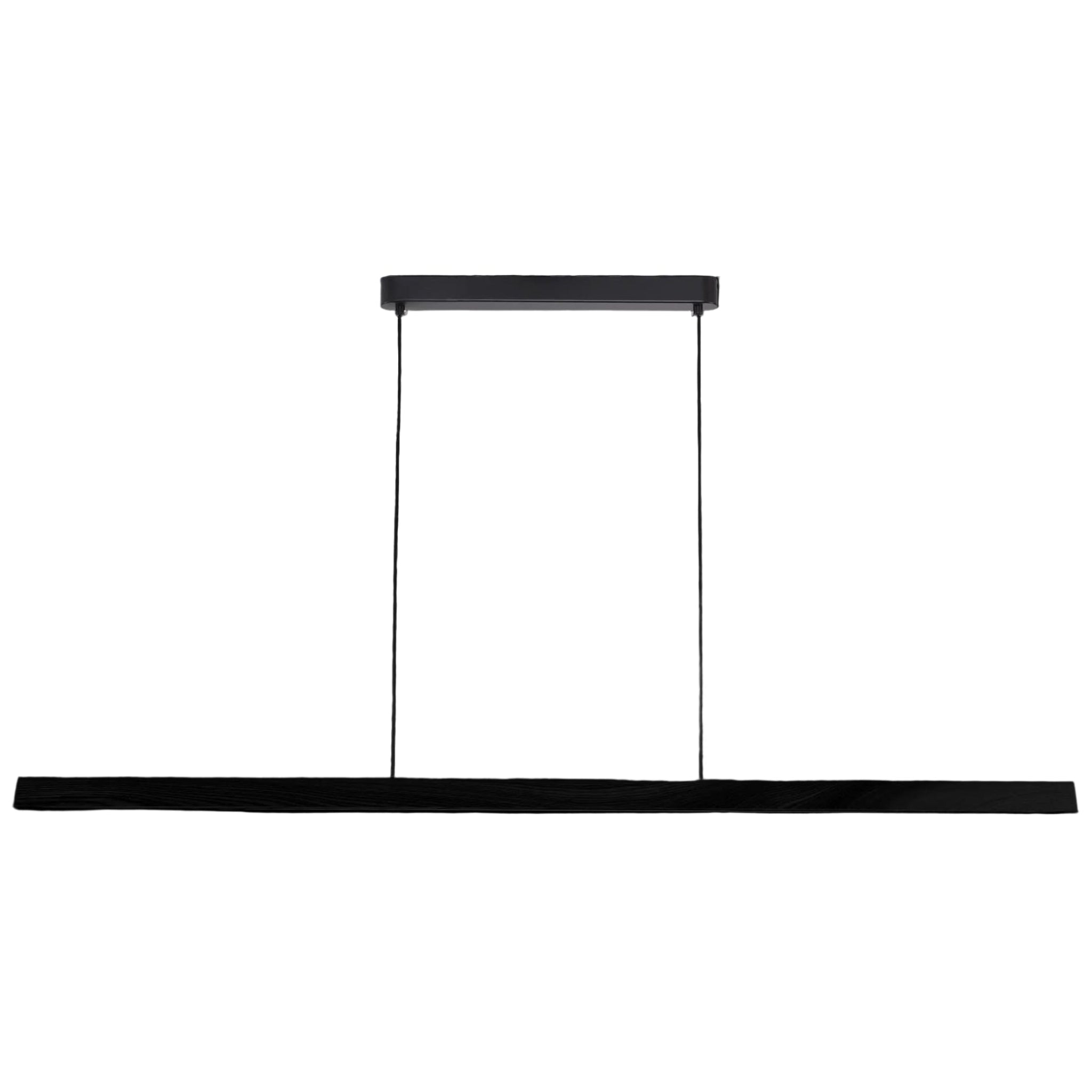 Calibo Avocent 1500mm Slim Timber Triangular Edge LED Linear Pendant | Black Ash with Black - Dubbo Lighting Centre