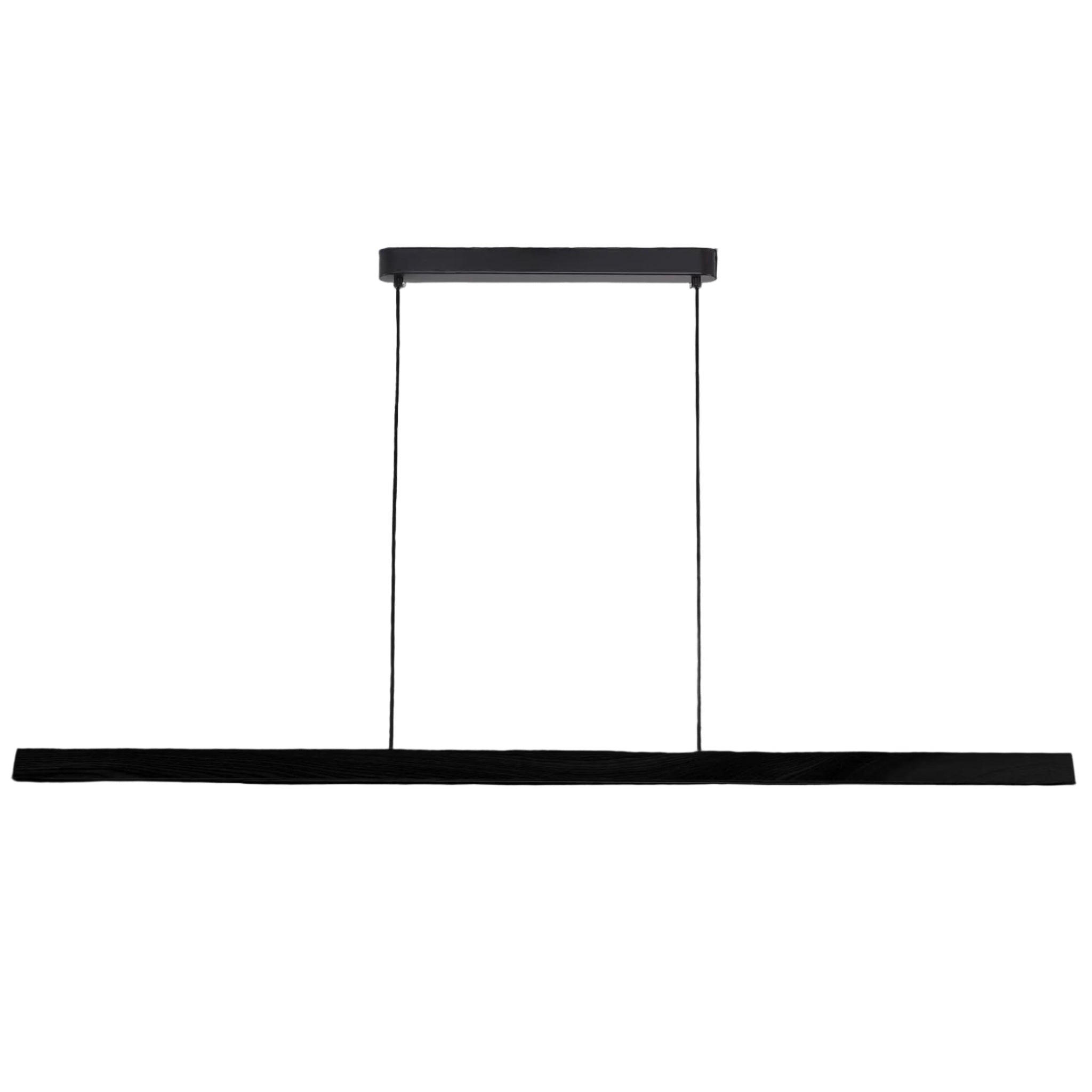 Calibo Avocent 2000mm Slim Timber Triangular Edge LED Linear Pendant | Black Ash with Black - Dubbo Lighting Centre