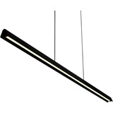 Calibo Avocent 2000mm Slim Timber Triangular Edge LED Linear Pendant | Black Ash with Black - Dubbo Lighting Centre