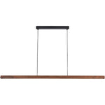 Calibo Avocent 2000mm Slim Timber Triangular Edge LED Linear Pendant | Walnut with Black - Dubbo Lighting Centre