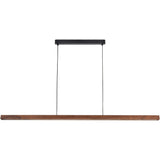 Calibo Avocent 2000mm Slim Timber Triangular Edge LED Linear Pendant | Walnut with Black - Dubbo Lighting Centre