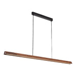 Calibo Avocent 2000mm Slim Timber Triangular Edge LED Linear Pendant | Walnut with Black - Dubbo Lighting Centre