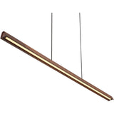 Calibo Avocent 2000mm Slim Timber Triangular Edge LED Linear Pendant | Walnut with Black - Dubbo Lighting Centre