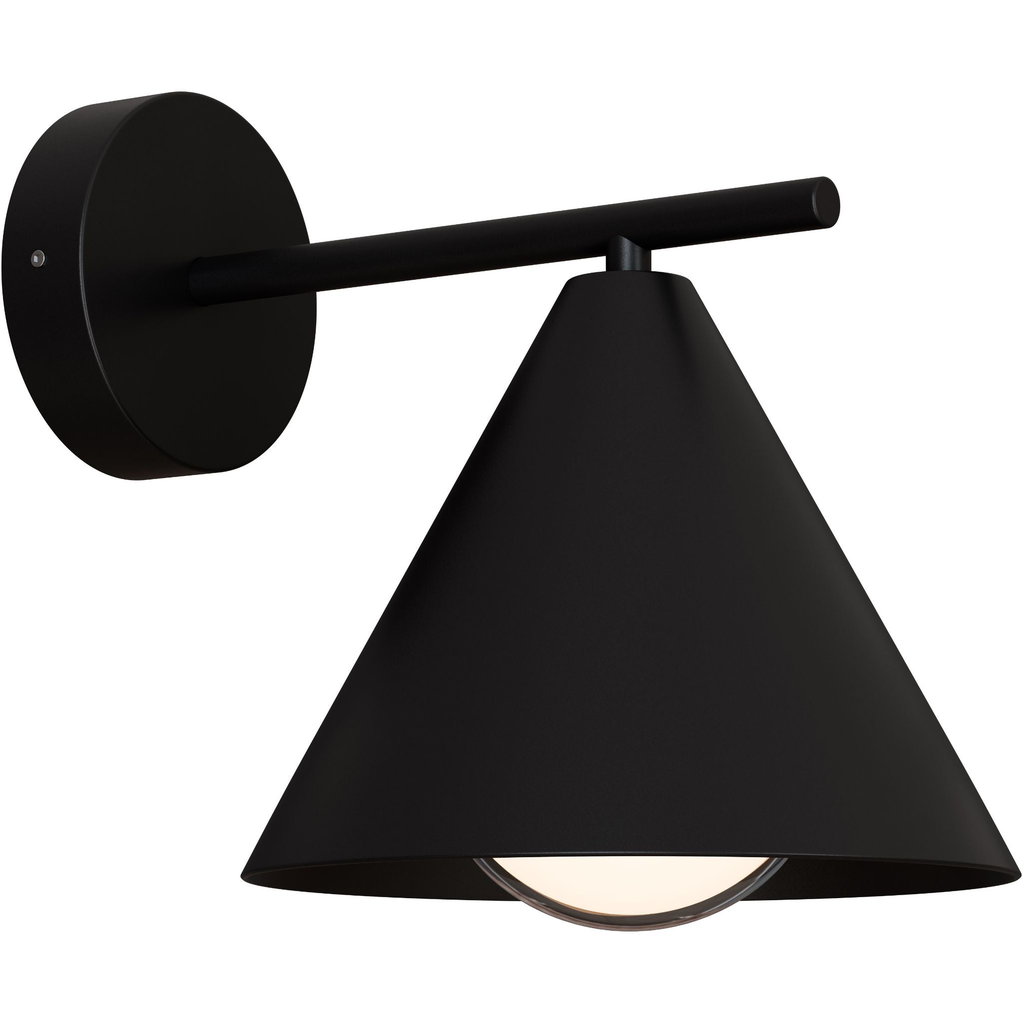 Calibo Becard Minimalist Cone Long Arm Outdoor Wall Light | Black - Dubbo Lighting Centre
