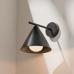 Calibo Becard Minimalist Cone Long Arm Outdoor Wall Light | Black - Dubbo Lighting Centre