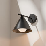 Calibo Becard Minimalist Cone Long Arm Outdoor Wall Light | Black - Dubbo Lighting Centre