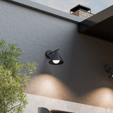 Calibo Becard Minimalist Cone Long Arm Outdoor Wall Light | Black - Dubbo Lighting Centre