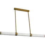 Calibo Bower Modern Alabaster Stone 1232mm Linear Pendant Light | Brass - Dubbo Lighting Centre