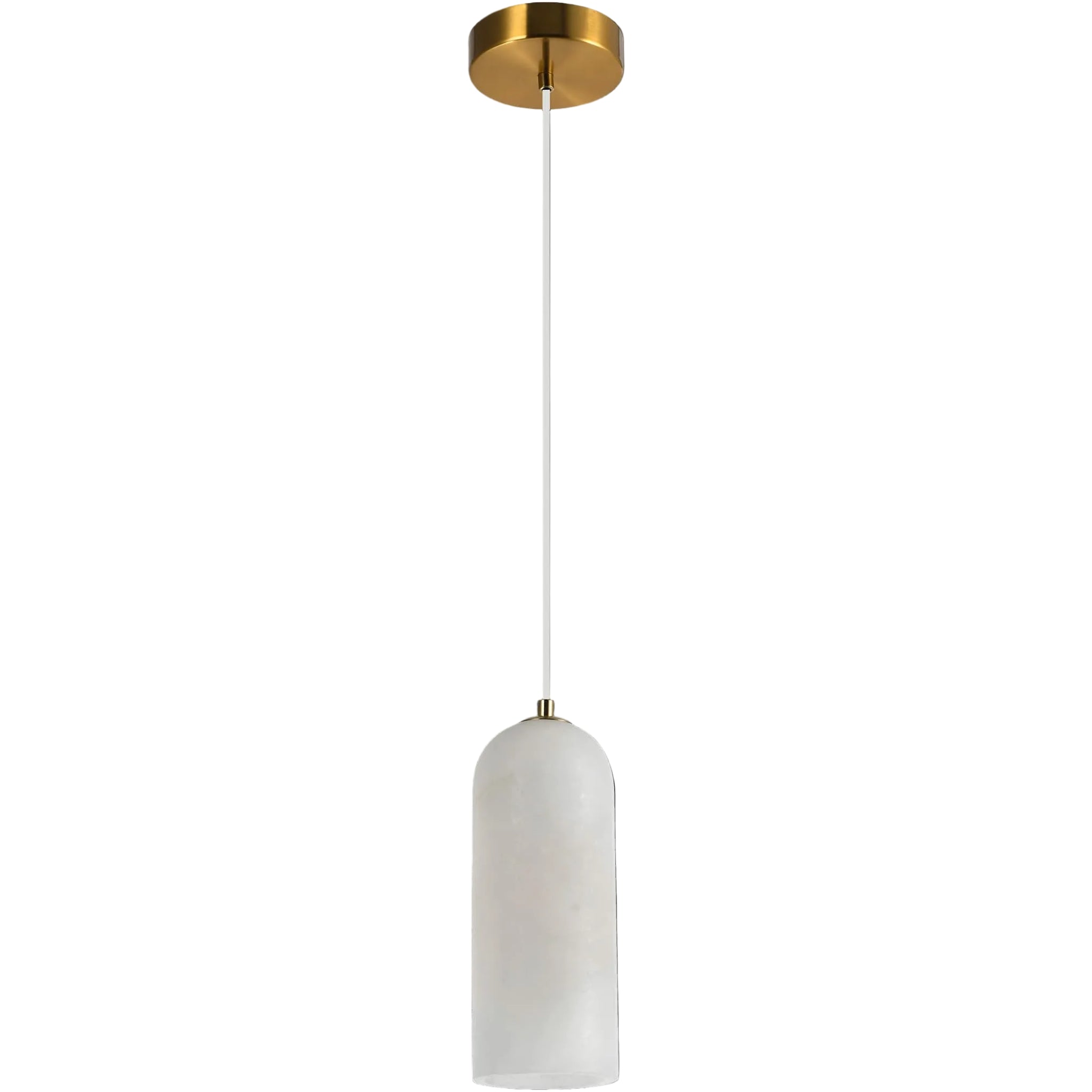 Calibo Bower Modern Alabaster Stone 1 Light Pendant Light | Brass - Dubbo Lighting Centre