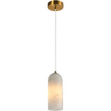 Calibo Bower Modern Alabaster Stone 1 Light Pendant Light | Brass - Dubbo Lighting Centre