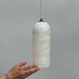Calibo Bower Modern Alabaster Stone 1 Light Pendant Light | Brass - Dubbo Lighting Centre