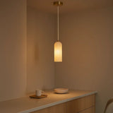 Calibo Bower Modern Alabaster Stone 1 Light Pendant Light | Brass - Dubbo Lighting Centre