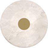 Calibo Bower Modern Alabaster Stone 200mm Round Wall Light | Brass - Dubbo Lighting Centre