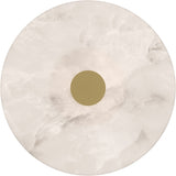 Calibo Bower Modern Alabaster Stone 250mm Round Wall Light | Brass - Dubbo Lighting Centre