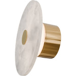 Calibo Bower Modern Alabaster Stone 250mm Round Wall Light | Brass - Dubbo Lighting Centre