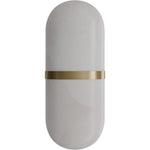 Calibo Bower Modern Alabaster Stone Capsule LED Wall Light | Alabaster with Brass - Dubbo Lighting Centre