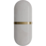 Calibo Bower Modern Alabaster Stone Capsule LED Wall Light | Alabaster with Brass - Dubbo Lighting Centre