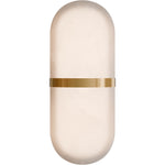 Calibo Bower Modern Alabaster Stone Capsule LED Wall Light | Alabaster with Brass - Dubbo Lighting Centre