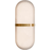 Calibo Bower Modern Alabaster Stone Capsule LED Wall Light | Alabaster with Brass - Dubbo Lighting Centre