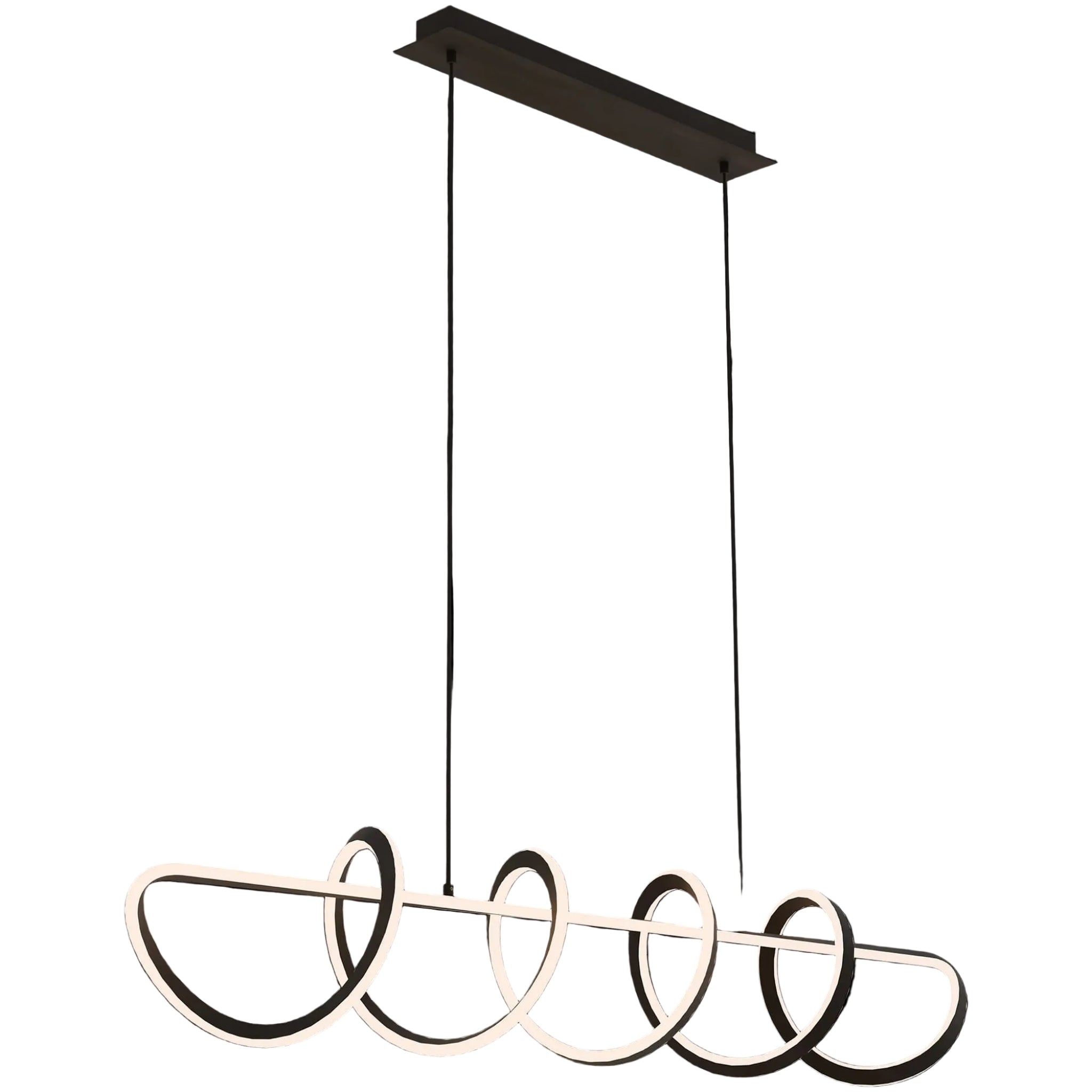 Calibo Bulbul Modern Spiral 1500mm LED Linear Pendant Light | Black - Dubbo Lighting Centre