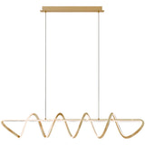 Calibo Bulbul Modern Spiral 1500mm LED Linear Pendant Light | Brass - Dubbo Lighting Centre