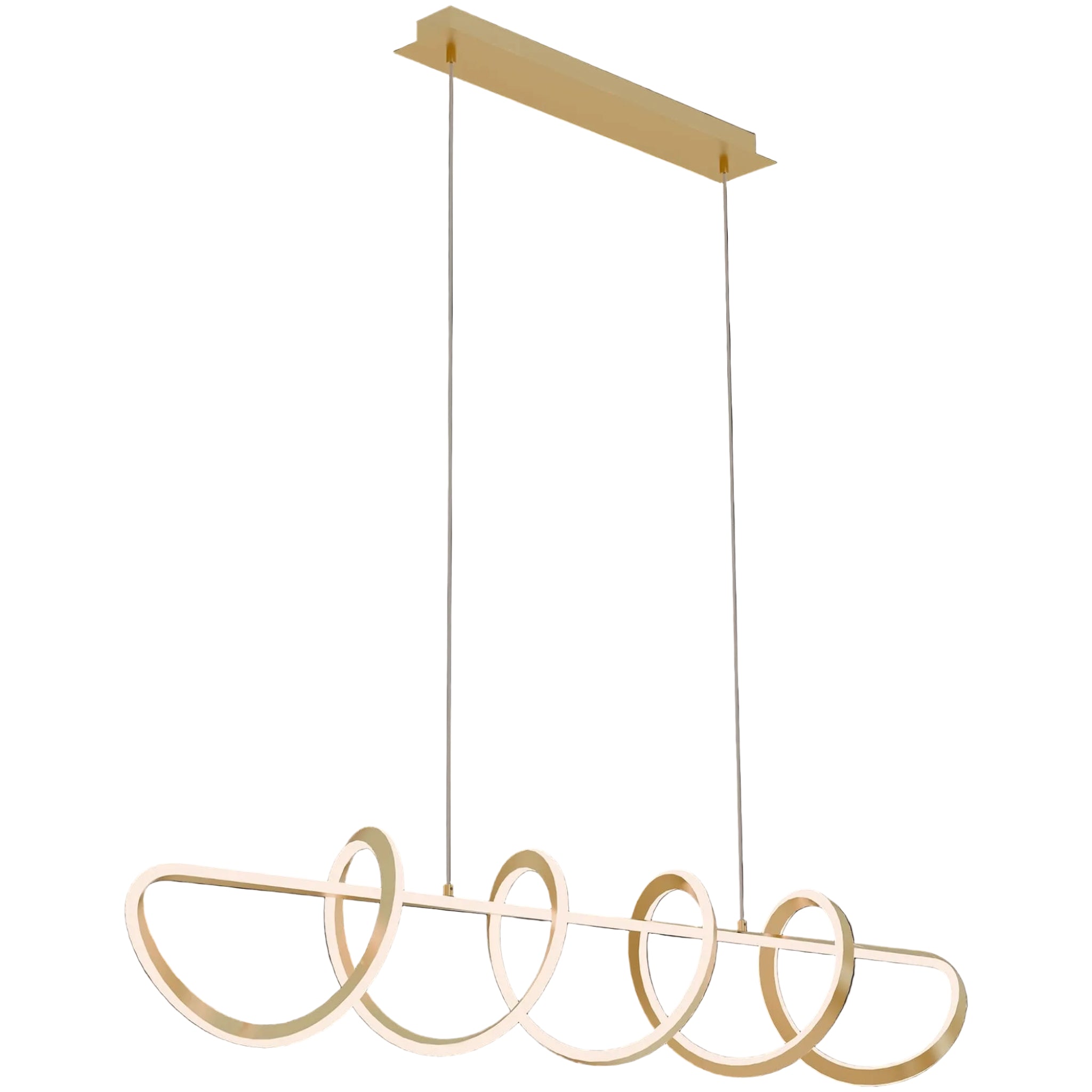 Calibo Bulbul Modern Spiral 1500mm LED Linear Pendant Light | Brass - Dubbo Lighting Centre