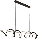 Calibo Bulbul Modern Spiral 2000mm LED Linear Pendant Light | Black - Dubbo Lighting Centre