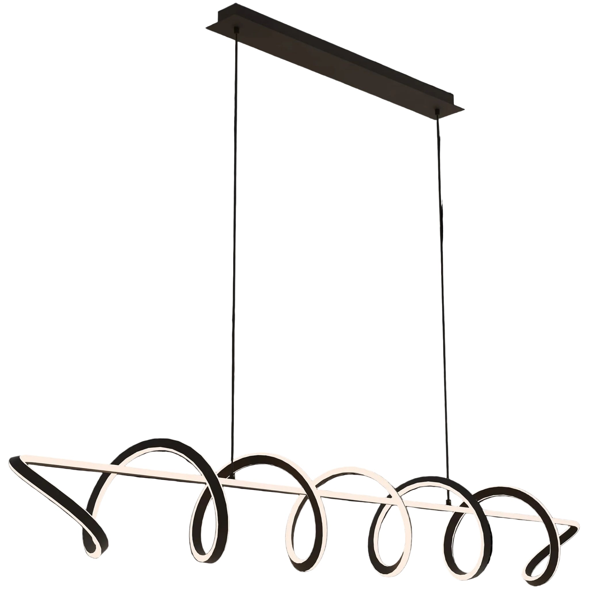 Calibo Bulbul Modern Spiral 2000mm LED Linear Pendant Light | Black - Dubbo Lighting Centre