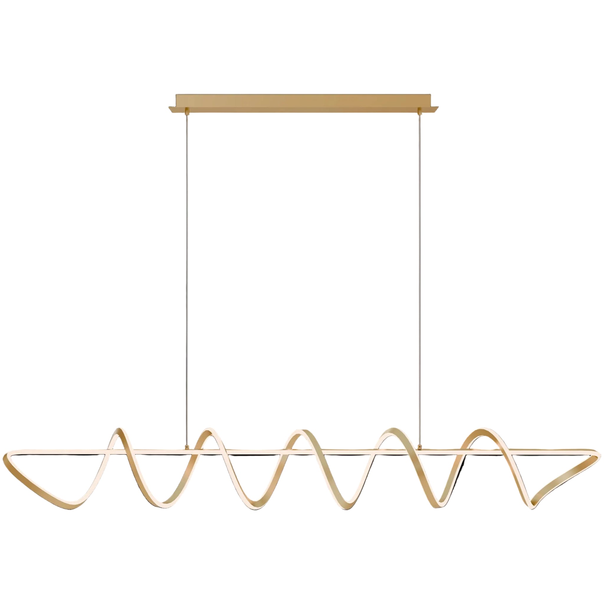 Calibo Bulbul Modern Spiral 2000mm LED Linear Pendant Light | Brass - Dubbo Lighting Centre