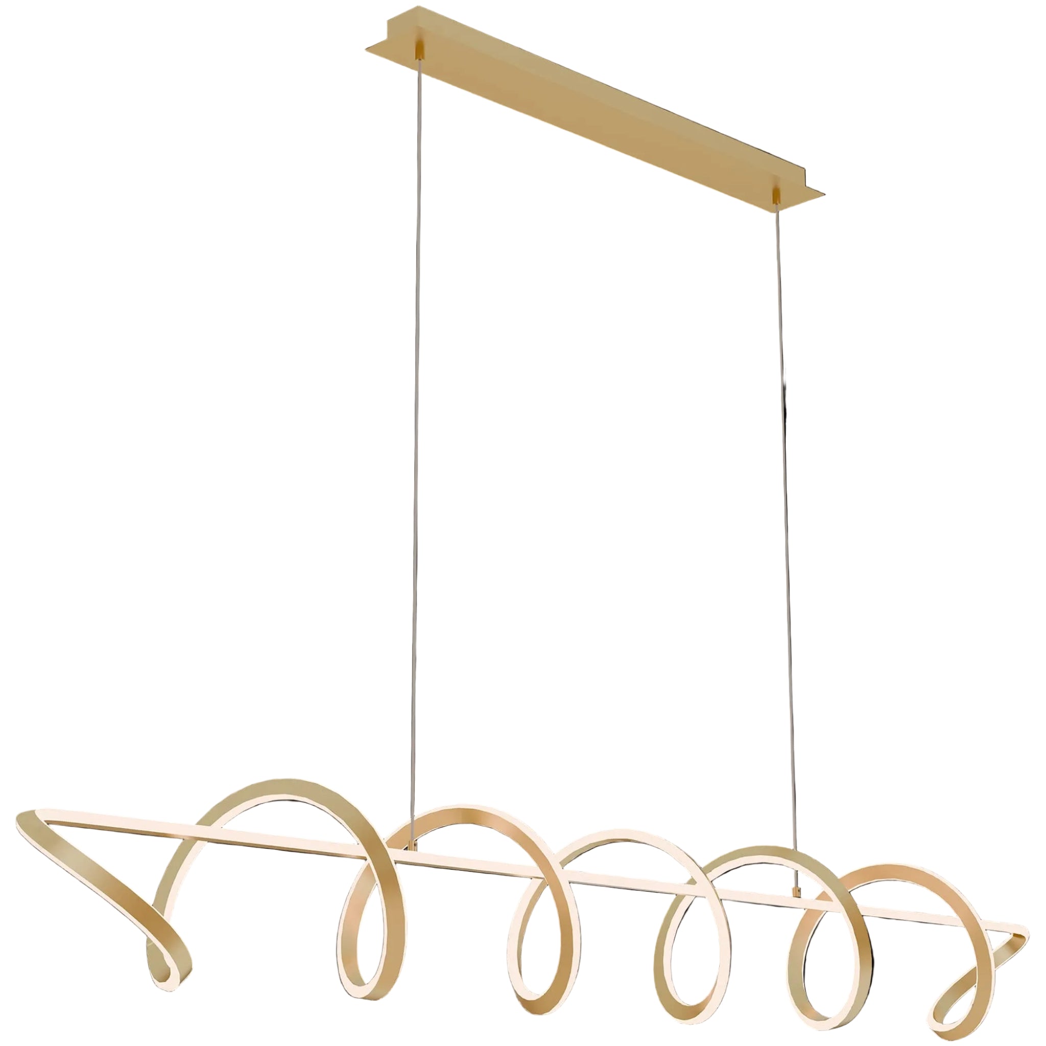 Calibo Bulbul Modern Spiral 2000mm LED Linear Pendant Light | Brass - Dubbo Lighting Centre