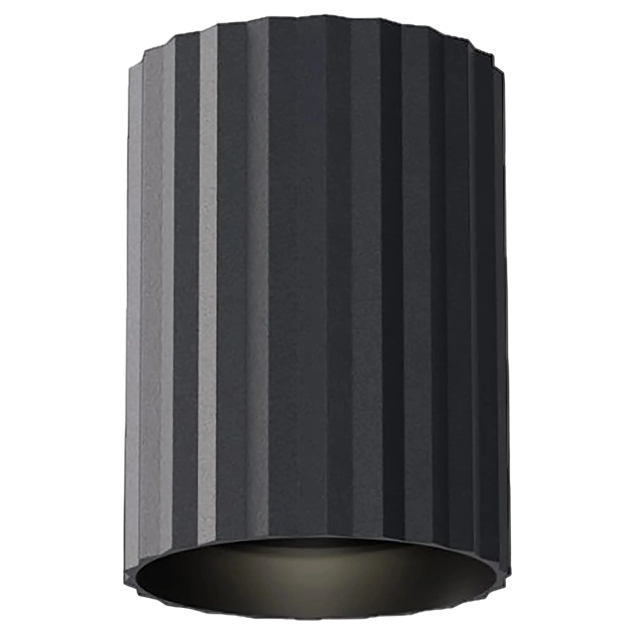 Calibo Canary Fluted 150mm Surface Mounted Downlight | Black - Dubbo Lighting Centre