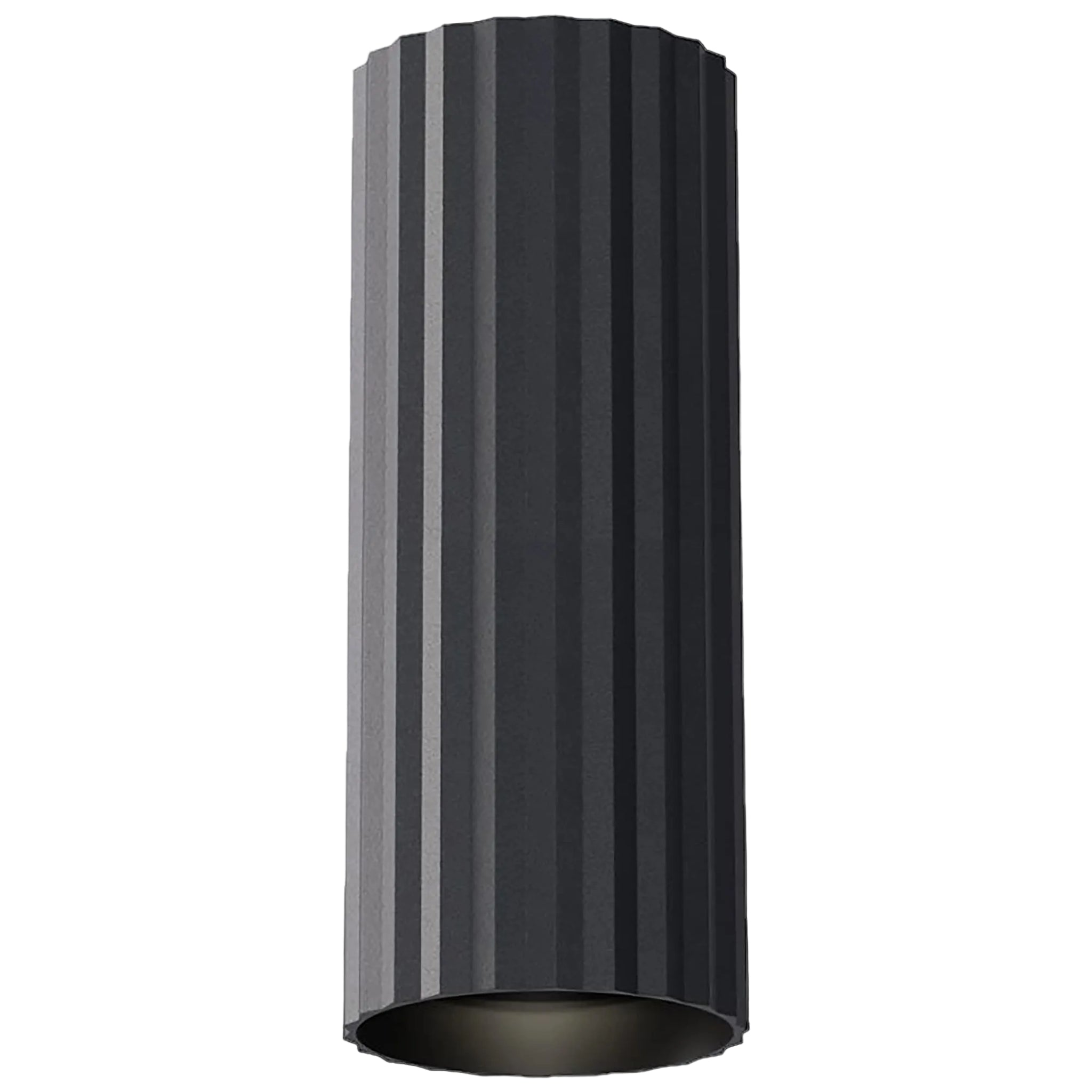 Calibo Canary Fluted 300mm Surface Mounted Downlight | Black - Dubbo Lighting Centre