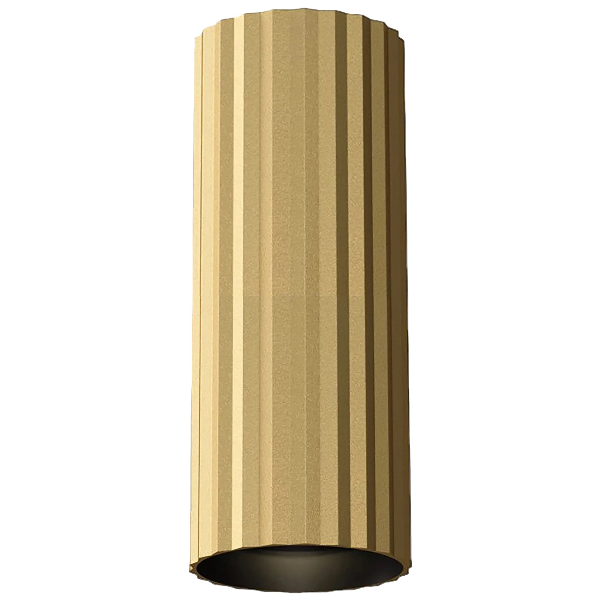 Calibo Canary Fluted 300mm Surface Mounted Downlight | Brass - Dubbo Lighting Centre