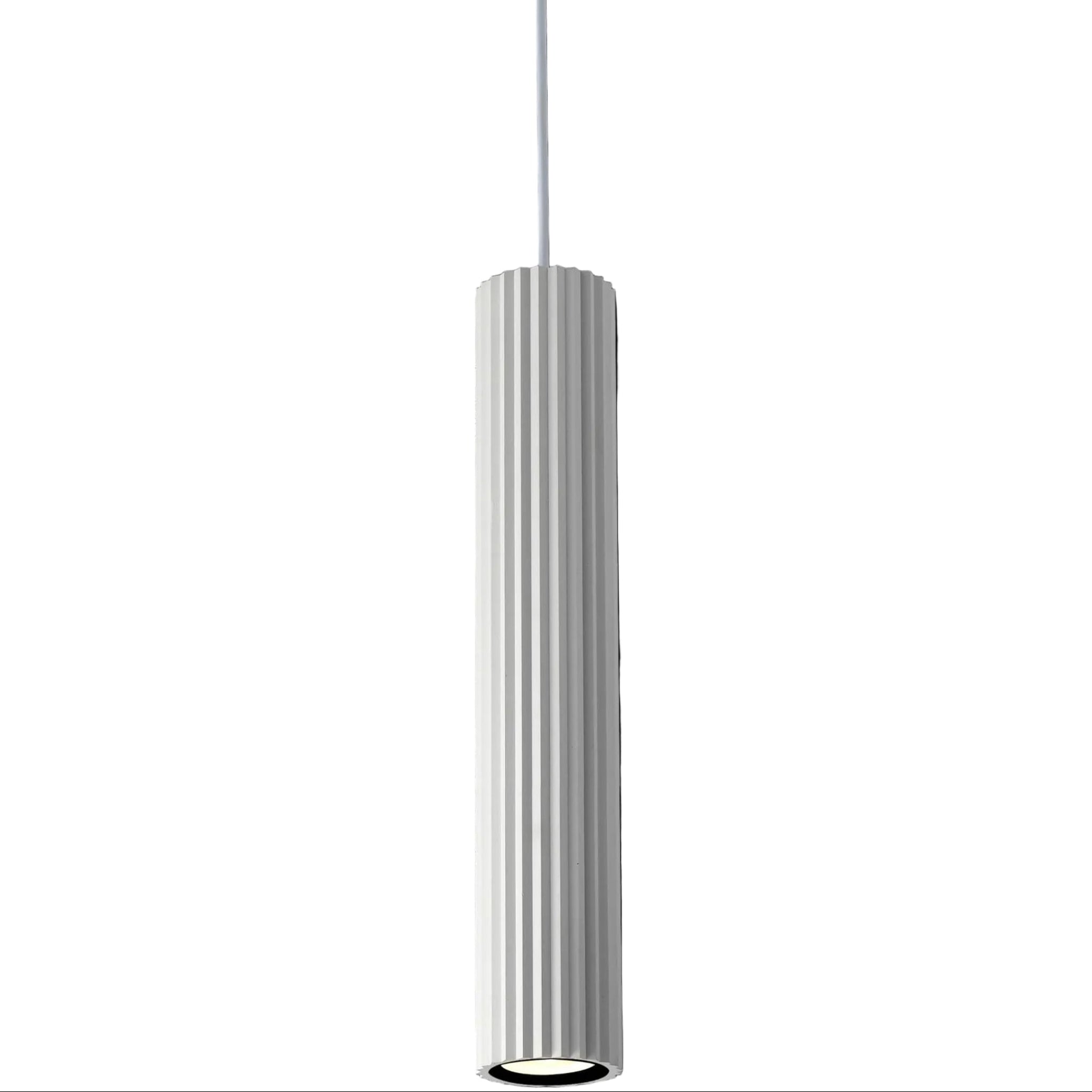 Calibo Canary Fluted 500mm Pendant | White - Dubbo Lighting Centre