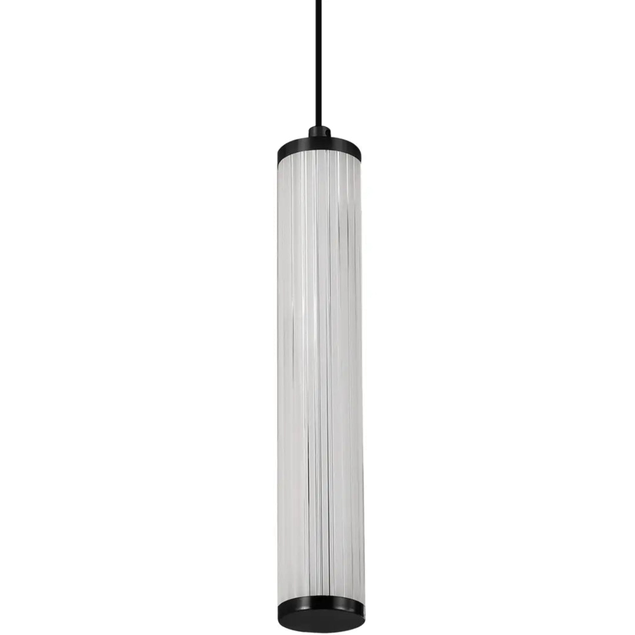 Calibo Charm Modern Fluted 1 Light Pendant | Black - Dubbo Lighting Centre