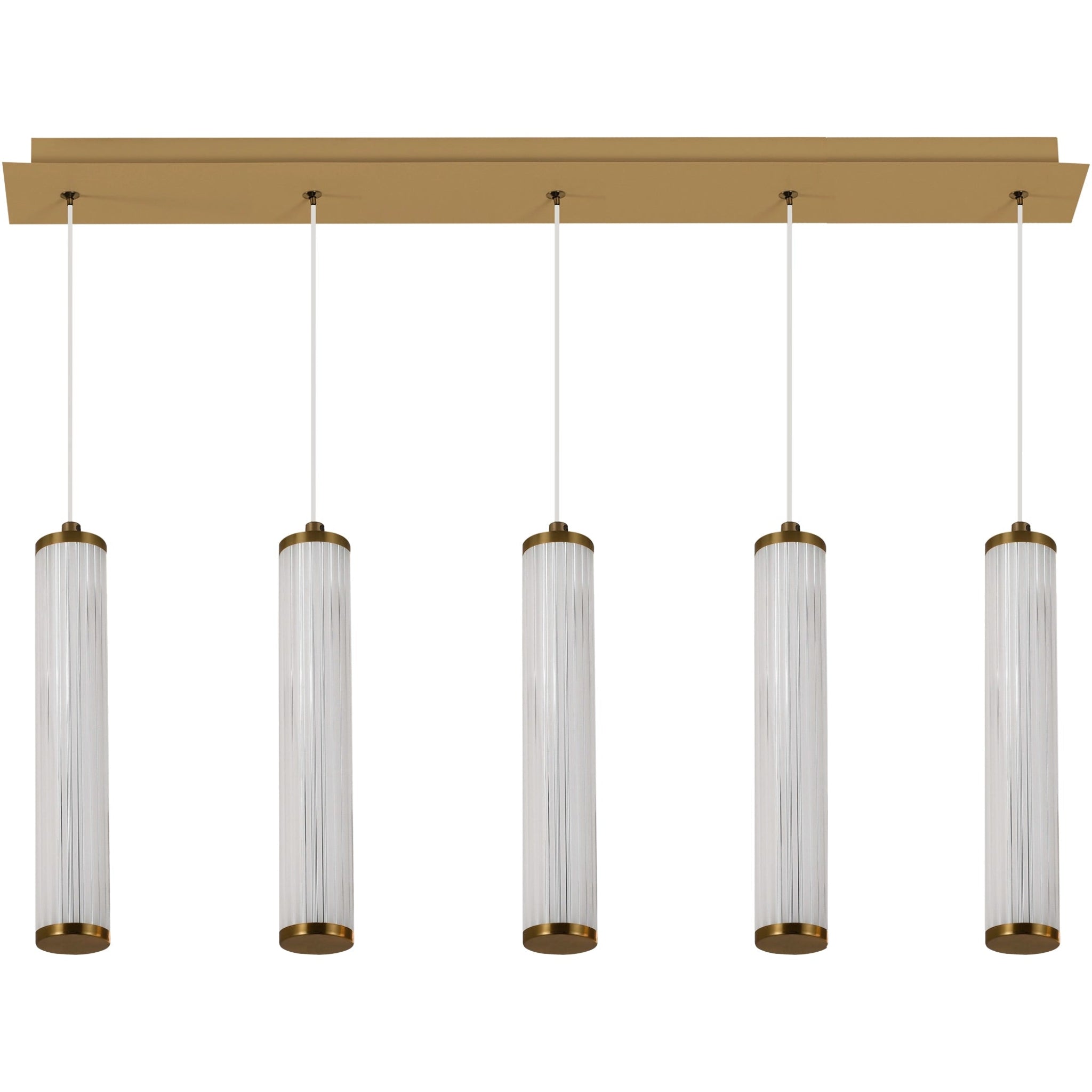 Calibo Charm Modern Fluted 5 Light Linear Pendant - Dubbo Lighting Centre