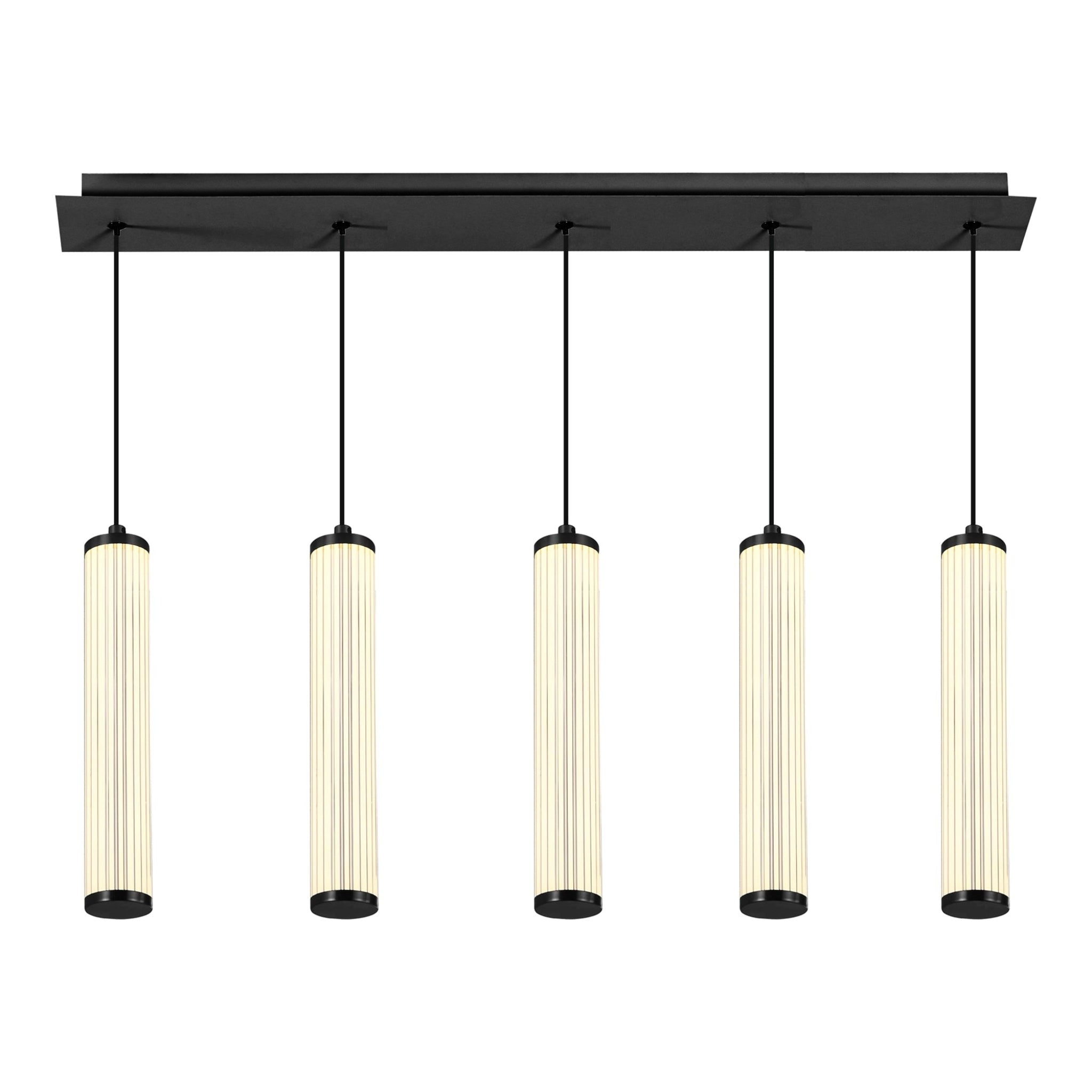 Calibo Charm Modern Fluted 5 Light Linear Pendant - Dubbo Lighting Centre