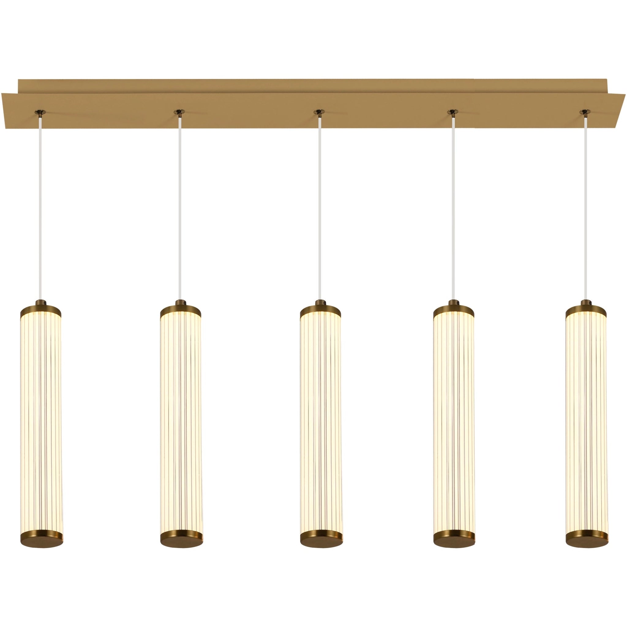 Calibo Charm Modern Fluted 5 Light Linear Pendant - Dubbo Lighting Centre