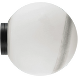 Calibo Crest Alabaster Glass 120mm Orb Wall Light | Black - Dubbo Lighting Centre