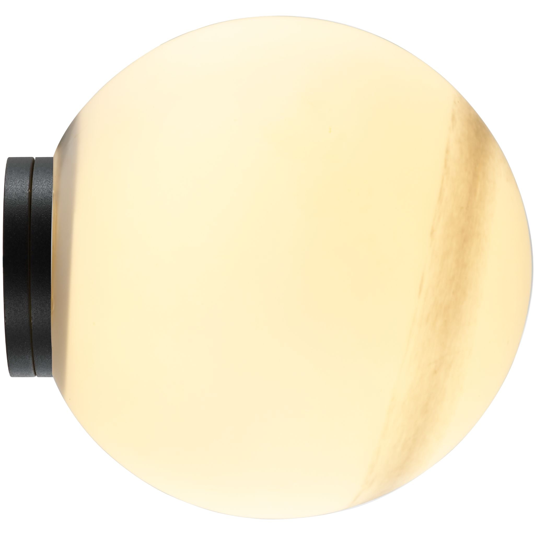 Calibo Crest Alabaster Glass 120mm Orb Wall Light | Black - Dubbo Lighting Centre