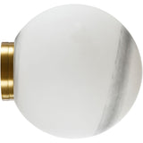 Calibo Crest Alabaster Glass 120mm Orb Wall Light | Brass - Dubbo Lighting Centre