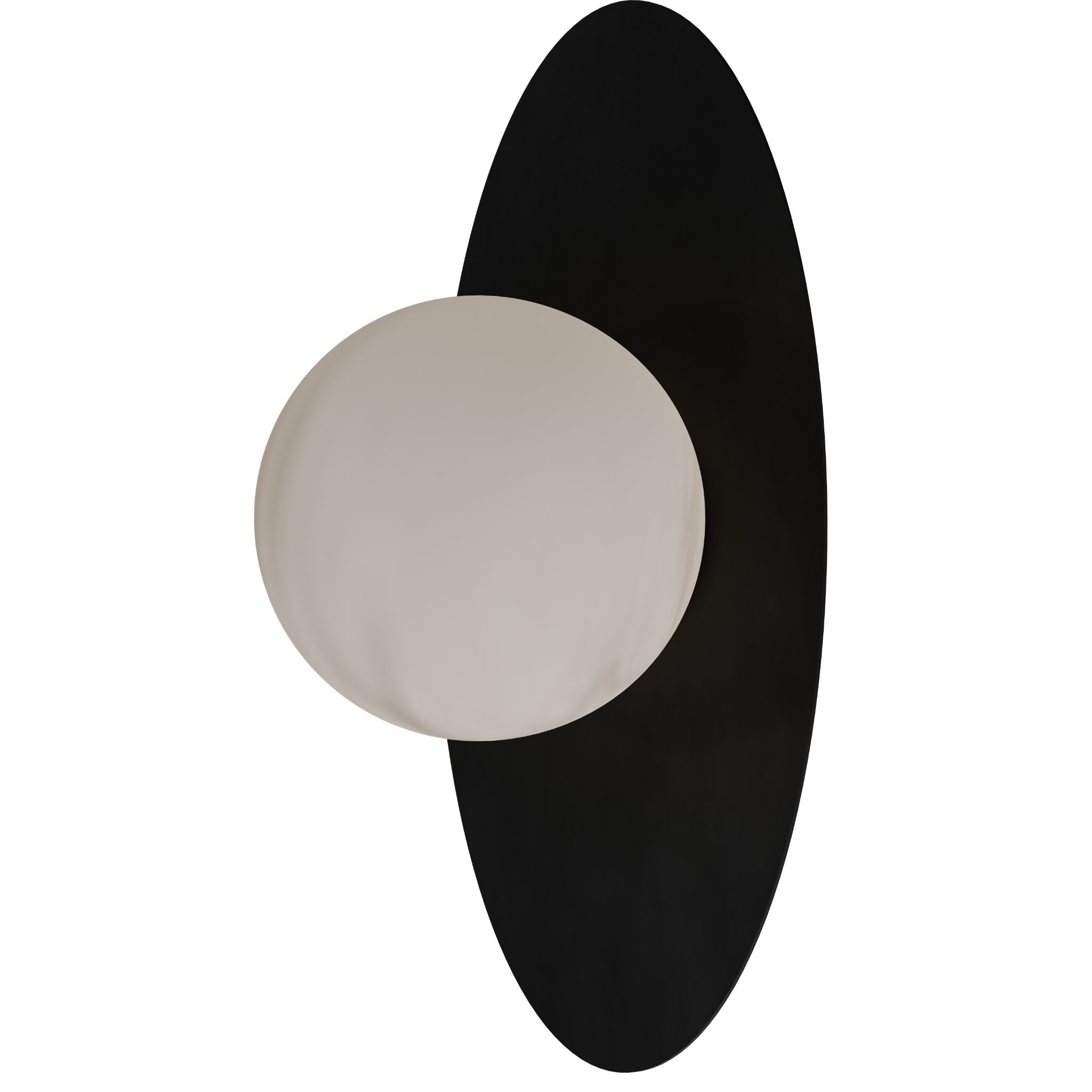 Calibo Crest Alabaster Glass 120mm Orb Wall Light Oval Plate 300mm | Black - Dubbo Lighting Centre