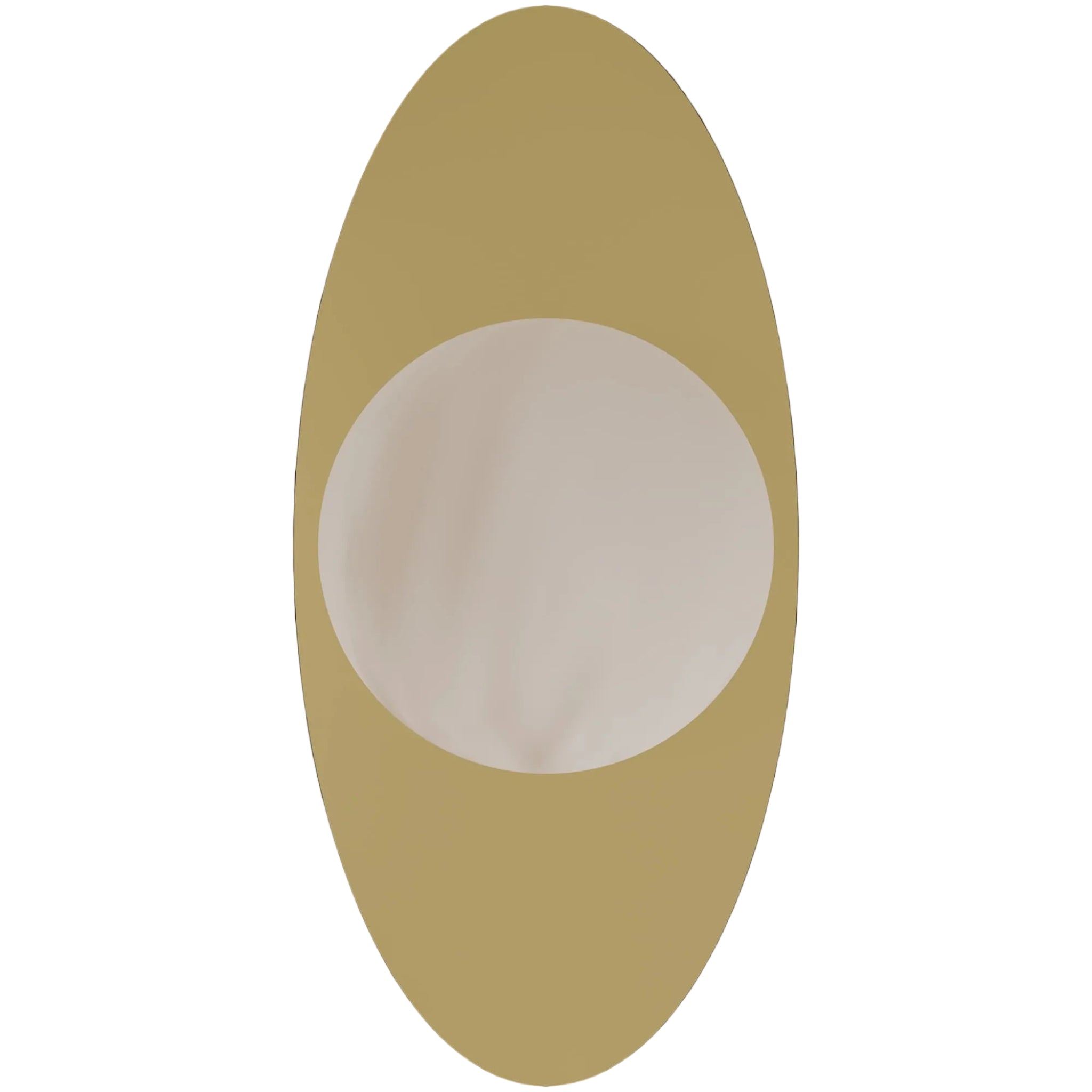 Calibo Crest Alabaster Glass 120mm Orb Wall Light Oval Plate 300mm | Brass - Dubbo Lighting Centre