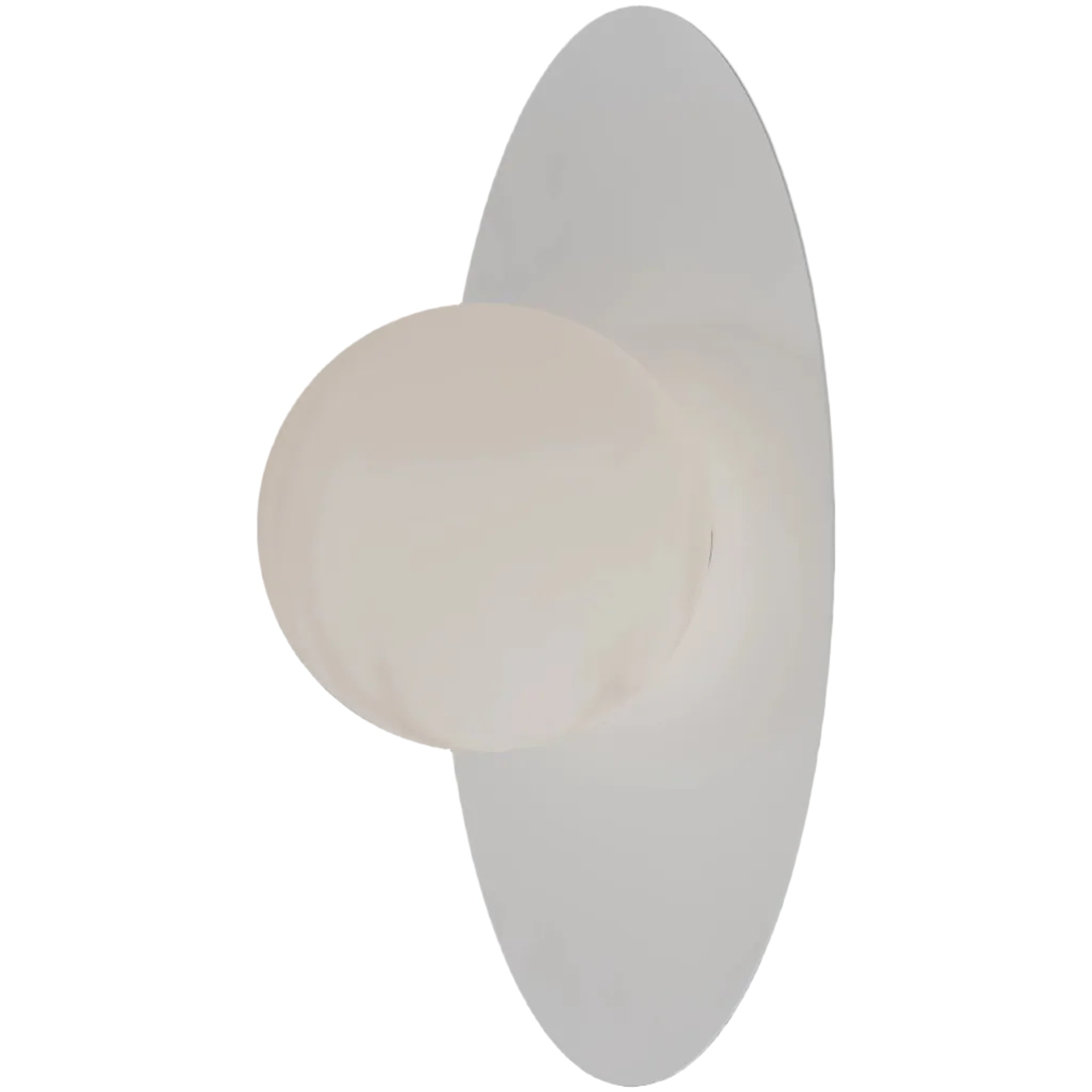 Calibo Crest Alabaster Glass 120mm Orb Wall Light Oval Plate 300mm | White - Dubbo Lighting Centre