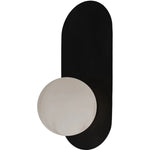Calibo Crest Alabaster Glass 120mm Orb Wall Light Oval Plate 320mm | Black - Dubbo Lighting Centre