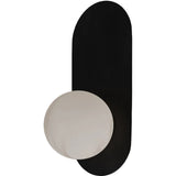 Calibo Crest Alabaster Glass 120mm Orb Wall Light Oval Plate 320mm | Black - Dubbo Lighting Centre
